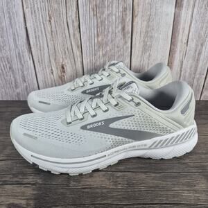 Brooks Adrenaline GTS 22 Running Sneaker Women's Sz 11.5 B White Oyster Gray VGC